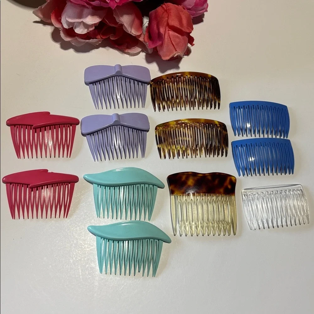 Vtg Goody Side Combs Hair Accessories Lot Of 12 USA Hong Kong Sets